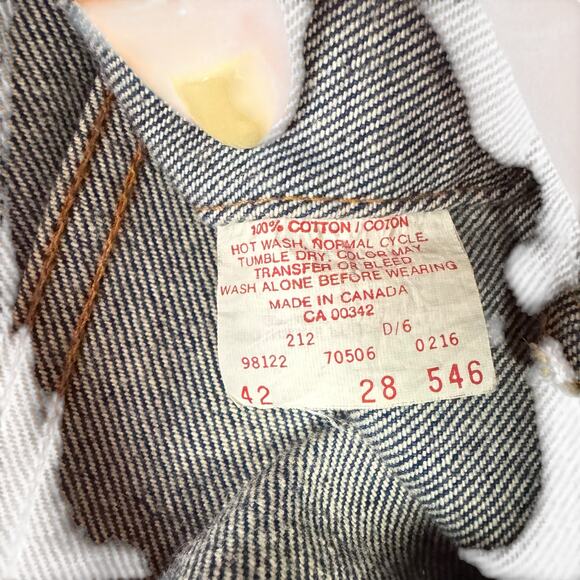 Levi's Men's 42 Vintage 70506 Dark Wash Denim Button Front Trucker Jean Jacket - Picture 12 of 13